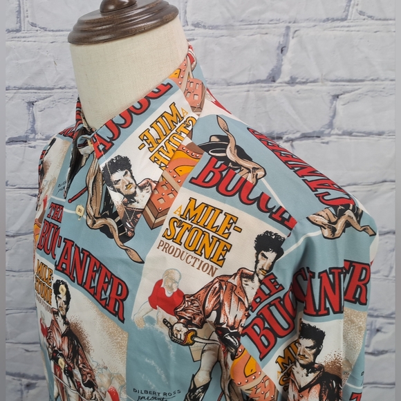 Second Hand Rose by Mack Mens Button Up Shirt Buccaneer Vintage 70s Medium Small - Picture 3 of 16